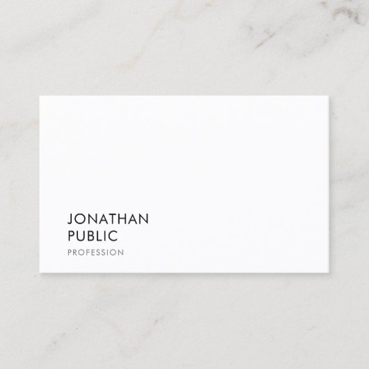Moderne, minimale Sjabloon Professional Elegant Visitekaartje (Voorkant)