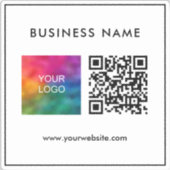 Moderne Minimale Sjabloon QR Code Tekst Zakelijke Sticker (Voorkant)
