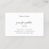 Moderne, minimale Sjabloon voor Elegant handscript Visitekaartje (Achterkant)