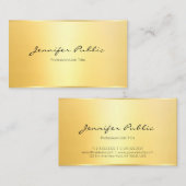 Moderne, minimale Sjabloon voor Faux Gold-certific Visitekaartje (Voorkant / Achterkant)