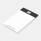 Moderne minimale Solid Black, aangepast zwart mono Post-it® Notes (Schuin)