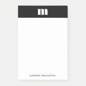 Moderne minimale Solid Black, aangepast zwart mono Post-it® Notes (Voorkant)
