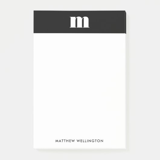 Moderne minimale Solid Black, aangepast zwart mono Post-it® Notes (Voorkant)