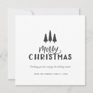 Moderne, minimale, stijlvolle kerstkerst feestdagenkaart