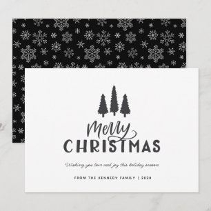 Moderne, minimale, stijlvolle kerstkerst feestdagenkaart