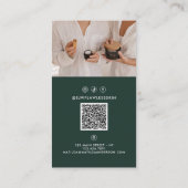 Moderne minimale stijlvolle multi foto QR CODE gro Visitekaartje (Achterkant)