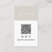 Moderne minimale stijlvolle multi foto QR CODE Visitekaartje (Achterkant)