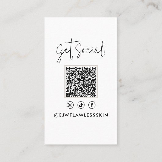 Moderne minimale stijlvolle multi foto QR CODE Visitekaartje (Achterkant)