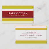 MODERNE MINIMALE STREEP mosterd kastanjebruin rood Visitekaartje (Voorkant / Achterkant)