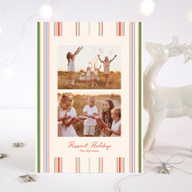 moderne minimale strepen kerst platte familie foto