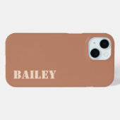 Moderne Minimale Terracotta Aangepaste Naam Case-Mate iPhone Case (Achterkant (horizontaal))
