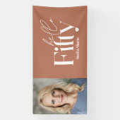 Moderne minimale terracotta foto 50e verjaardag spandoek (Verticaal)