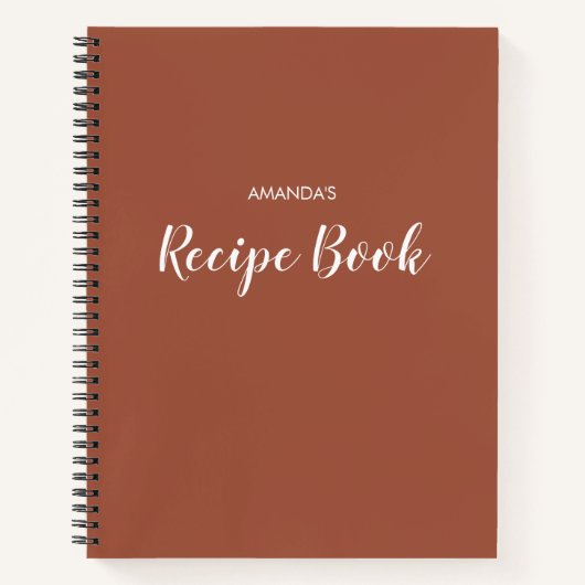 Moderne minimale terracotta koking Recipe script Notitieboek (Voorkant)