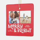 Moderne, minimale typografie 2 met kerstmis keramisch ornament (Links)