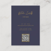 Moderne minimale Typografie Blue & Gold Visitekaartje (Achterkant)