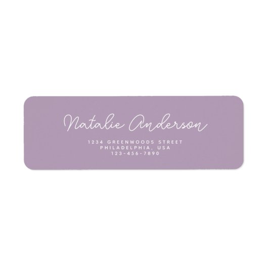 Moderne Minimale Typografie Casual Script Plum Etiket (Voorkant)