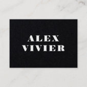 Moderne minimale Typografie Deep Black Visitekaartje (Voorkant)