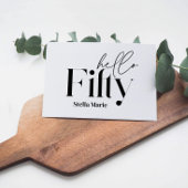 Moderne minimale typografie eenvoudige 50e verjaar kaart