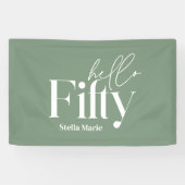 Moderne minimale typografie eenvoudige 50e verjaar spandoek (Horizontaal)