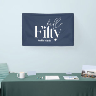 Moderne minimale typografie eenvoudige 50e verjaar spandoek