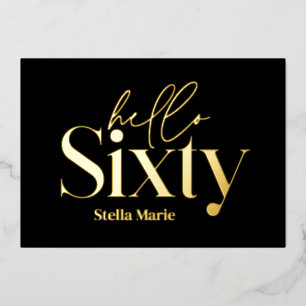 Moderne minimale typografie eenvoudige 60e verjaar folie uitnodiging