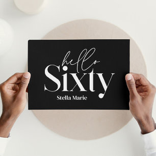 Moderne minimale typografie eenvoudige 60e verjaar kaart