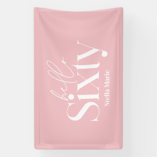 Moderne minimale typografie eenvoudige 60e verjaar spandoek (Verticaal)