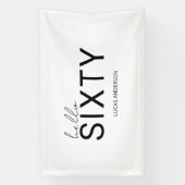 Moderne minimale typografie eenvoudige 60e verjaar spandoek (Verticaal)