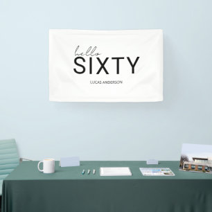 Moderne minimale typografie eenvoudige 60e verjaar spandoek