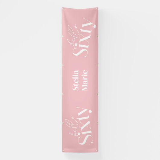 Moderne minimale typografie eenvoudige 60e verjaar spandoek (Verticaal)