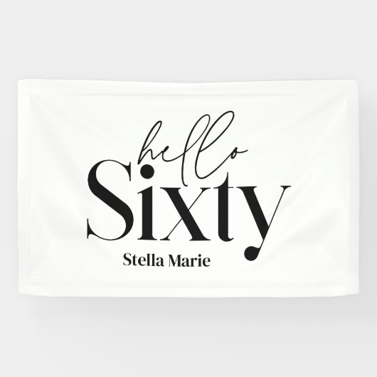 Moderne minimale typografie eenvoudige 60e verjaar spandoek (Horizontaal)