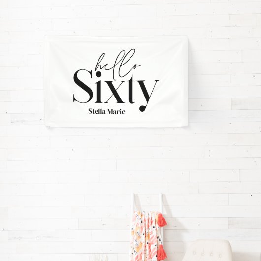 Moderne minimale typografie eenvoudige 60e verjaar spandoek (Insitu)