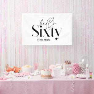 Moderne minimale typografie eenvoudige 60e verjaar spandoek