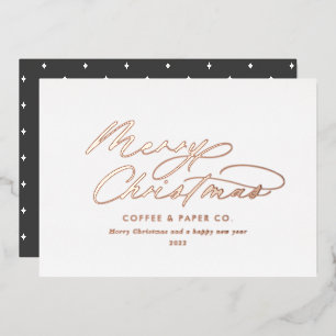 Moderne minimale typografie elegante script zakeli folie feestdagenkaart