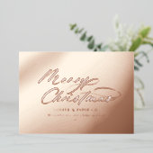 Moderne minimale typografie elegante script zakeli folie feestdagenkaart (Staand Voorkant)