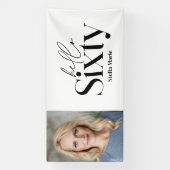 Moderne minimale typografie foto 60e verjaardag spandoek (Verticaal)