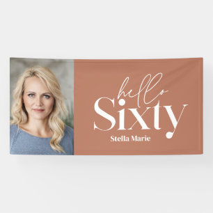 Moderne minimale typografie foto 60e verjaardag spandoek