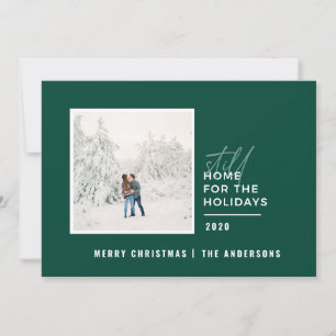 Moderne, minimale typografie foto nog thuis feestdagenkaart