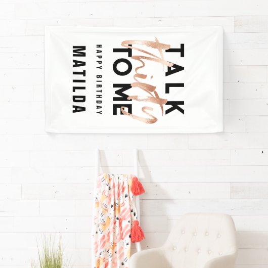 Moderne minimale typografie girale roos goud 30e spandoek (Insitu)