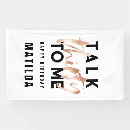 Moderne minimale typografie girale roos goud 30e spandoek (Horizontaal)