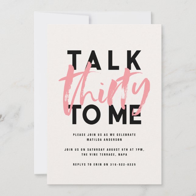 Moderne minimale typografie girale roze 30e (Voorkant)