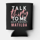 Moderne minimale typografie girale roze 30e blikjeskoeler (Voorkant)