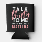 Moderne minimale typografie girale roze 30e blikjeskoeler (Achterkant)