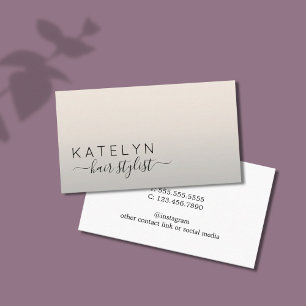 Moderne minimale Typografie Hair Stylist Visitekaartje