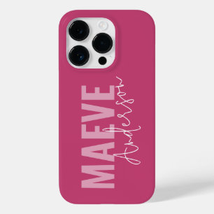 Moderne minimale typografie meisjesroze elegant Case-Mate iPhone 14 pro hoesje