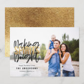 Moderne, minimale typografie met kerst feestdagenkaart (Voorkant / Achterkant)