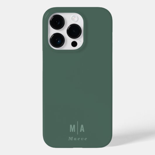 Moderne minimale typografie monogram salie groen Case-Mate iPhone case (Achterkant)