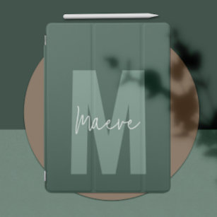 Moderne minimale typografie monogram salie groen iPad air cover