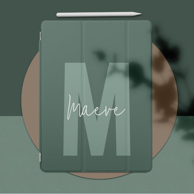 Moderne minimale typografie monogram salie groen iPad pro cover