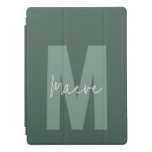 Moderne minimale typografie monogram salie groen iPad pro cover (Voorkant)
